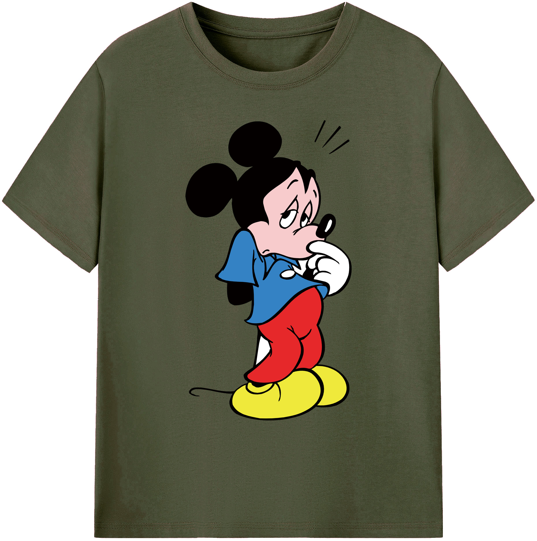 ミッキーマウス Mickey Mouse 綿100％ メンズ半袖Tシャツ｜肌触りやわらか＆通気性